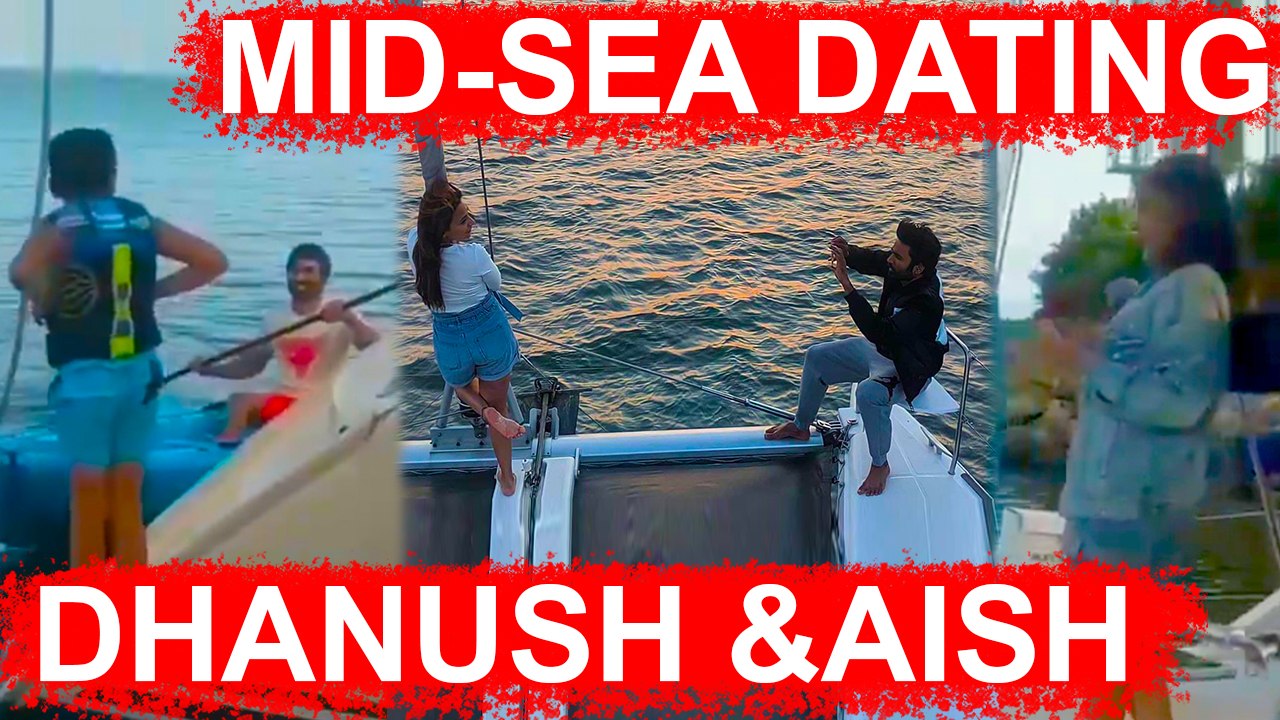நடுக்கடலில் மனைவியுடன் Dhanush | The Grey Man, Aishwarya Dhanush