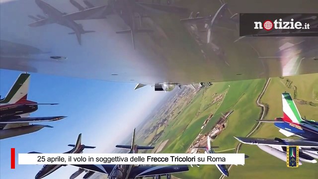Frecce Tricolori, spettacolo nei cieli di Roma nel giorno della Liberazione