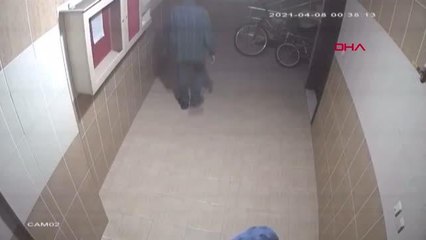 Bodrum kattan kömür sobası hırsızlığı kamerada