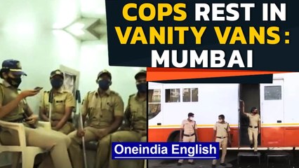 Mumbai police take rest in vanity vans for actors: Watch | Oneindia News