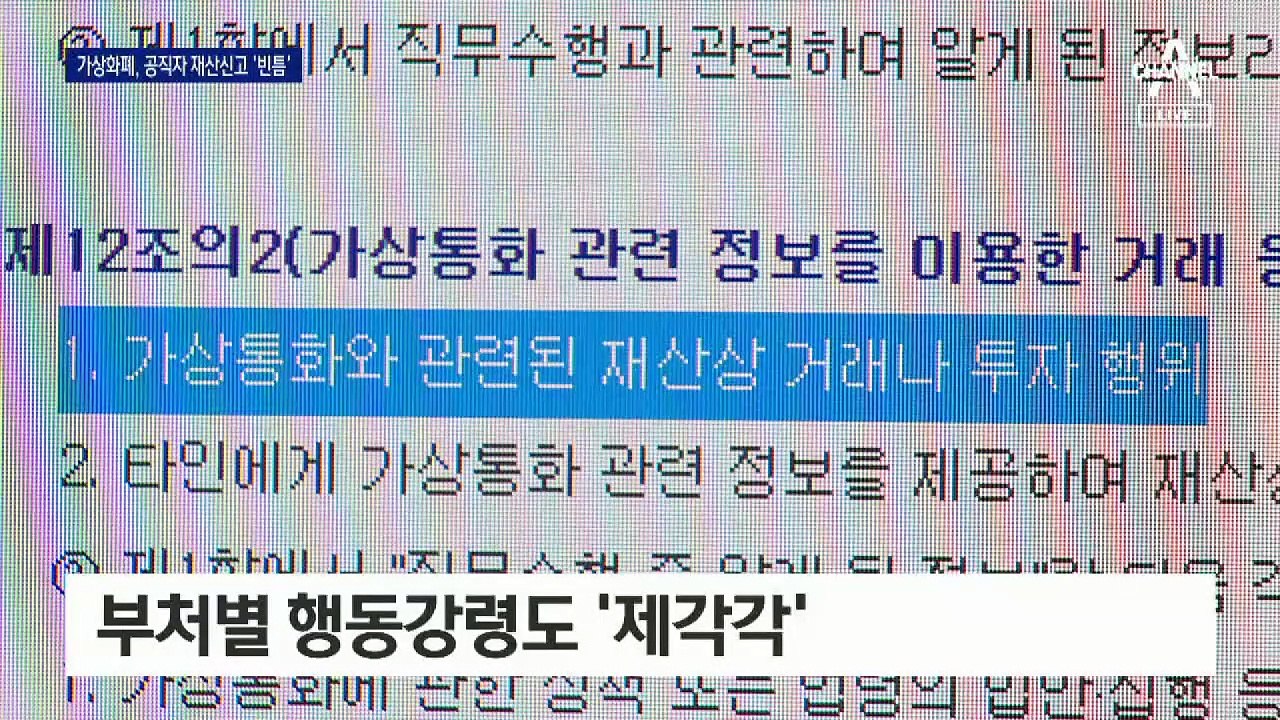고위공직자는 가상화폐 투자해도 그만?…공직 윤리 ‘구멍’