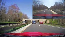 Driver Weaves Dangerously Through Heavy Traffic