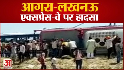 हादसा: टायर फटने से पलटी बस, 14 यात्री घायल