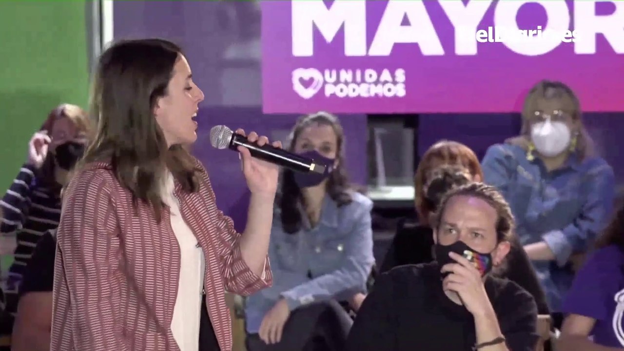 Irene Montero, a Yolanda Díaz en un mitin de Unidas Podemos: "A tus pies, presidenta"