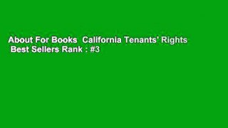 About For Books  California Tenants' Rights  Best Sellers Rank : #3