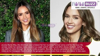 Jessica Alba Showing How To Wear One Blazer In 2 Styles Video Here