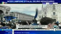 INTER CAMPIONE D'ITALIA * FESTA IN PIAZZA * DISCUSSIONE SUI MERITI DI CONTE TRA INTERISTI E NON...