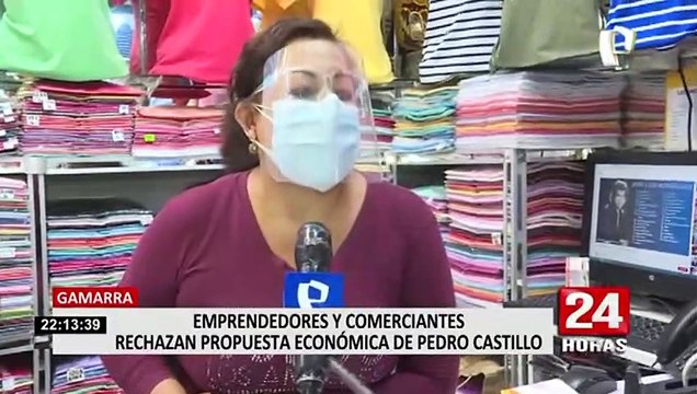 Emprendedores y comerciantes de Gamarra rechazan propuestas económicas de Pedro Castillo