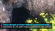 Pençe-Şimşek ve Pençe-Yıldırım Operasyonlarında teröristlere ait çift girişli mağara kullanılamaz hale getirildi