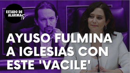 Brutal ‘vacile’ de Isabel Díaz Ayuso que destroza a Iglesias por las presuntas amenazas recibidas