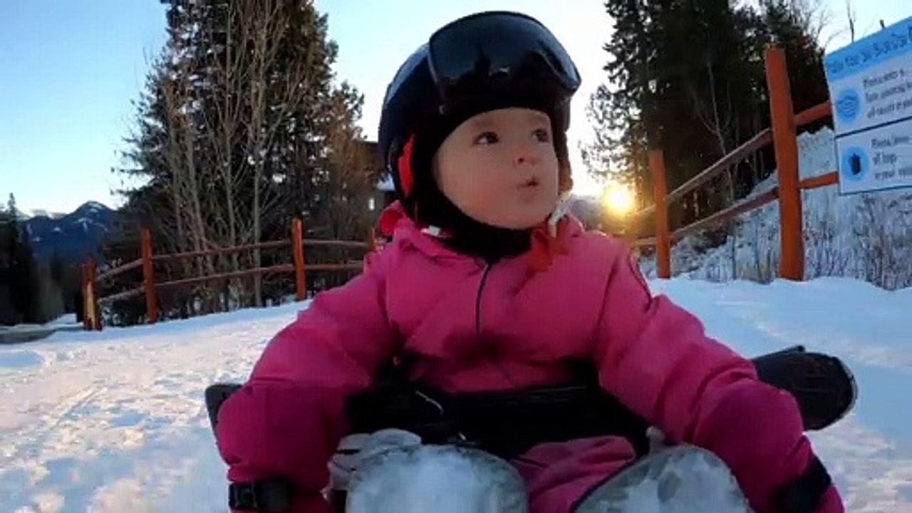2 Year Old Skiing with Mic
