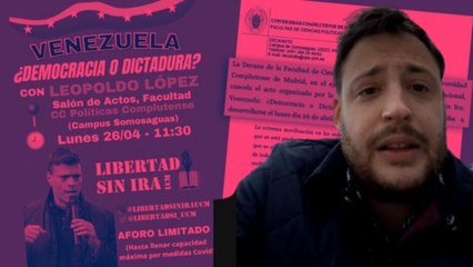 Álvaro Vara Ruiz: "La decana de la UCM ha puesto el miedo por encima de la libertad de expresión"