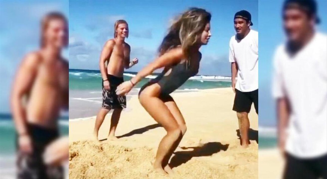 Schafft sie den Salto im Strandsand?