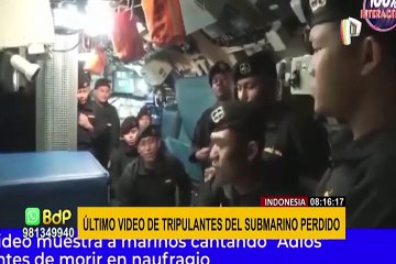 Revelan último video de tripulantes de submarino desaparecido en Indonesia