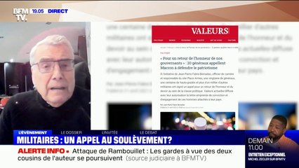 Jean-Pierre Fabre-Bernadac à propos de la tribune de militaires: "Que Marine Le Pen récupère ce qui a été fait, ça me gène"