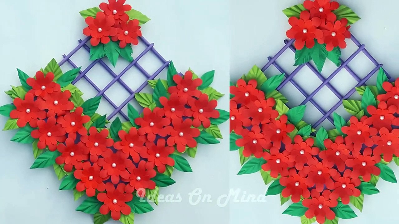 Easy Diy Craft Idea Homemade Paper Flowers Wall Art Origami Flower Wall Hanging Home Decor Wallmate Video Dailymotion