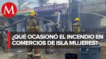 Así se ve el fuerte incendio en Isla Mujeres, difunden videos en redes sociales