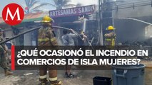 Así se ve el fuerte incendio en Isla Mujeres, difunden videos en redes sociales