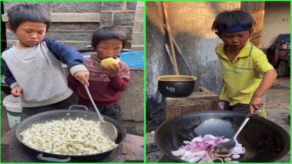 Amazing skill Little chef cooking food 조리 クック Rural life smart Boy