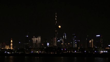 Supermoon rises over Dubai and London skylines