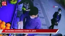 Dilencinin üzerinden 10 bin TL çıktı