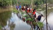 বাঁশের সাঁকোয় ছাত্র-ছাত্রী ঝুঁকিপূর্ণ পারাপার | Risky Crossing of Students in Bamboo Culvert
