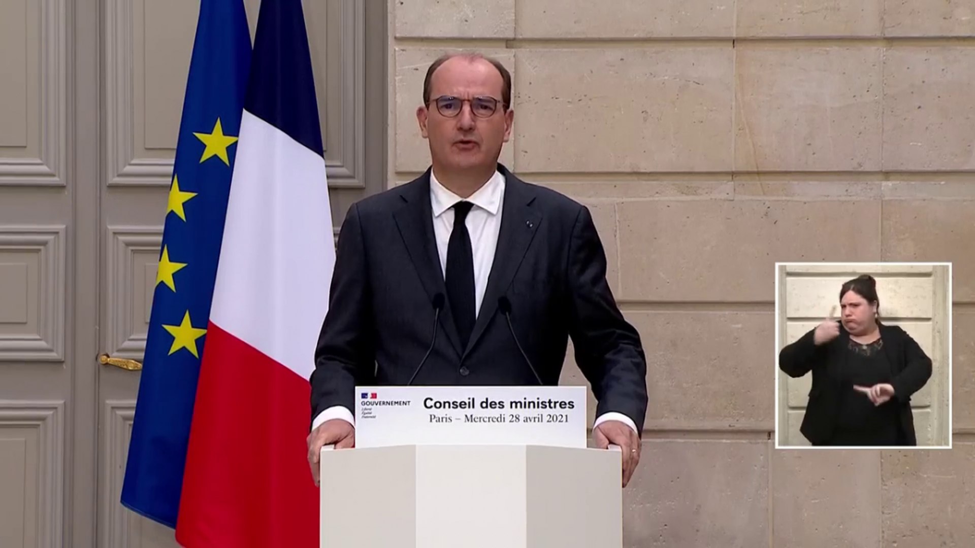 Discours de M. Jean Castex, Premier ministre, à l'issue du Conseil des  ministres - Vidéo Dailymotion