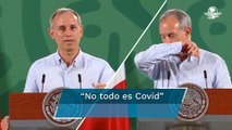 López-Gatell, con gripe, tos y sin cubrebocas en 