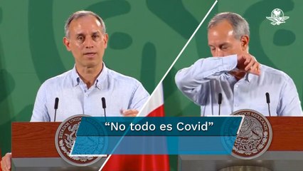 López-Gatell, con gripe, tos y sin cubrebocas en "La Mañanera"
