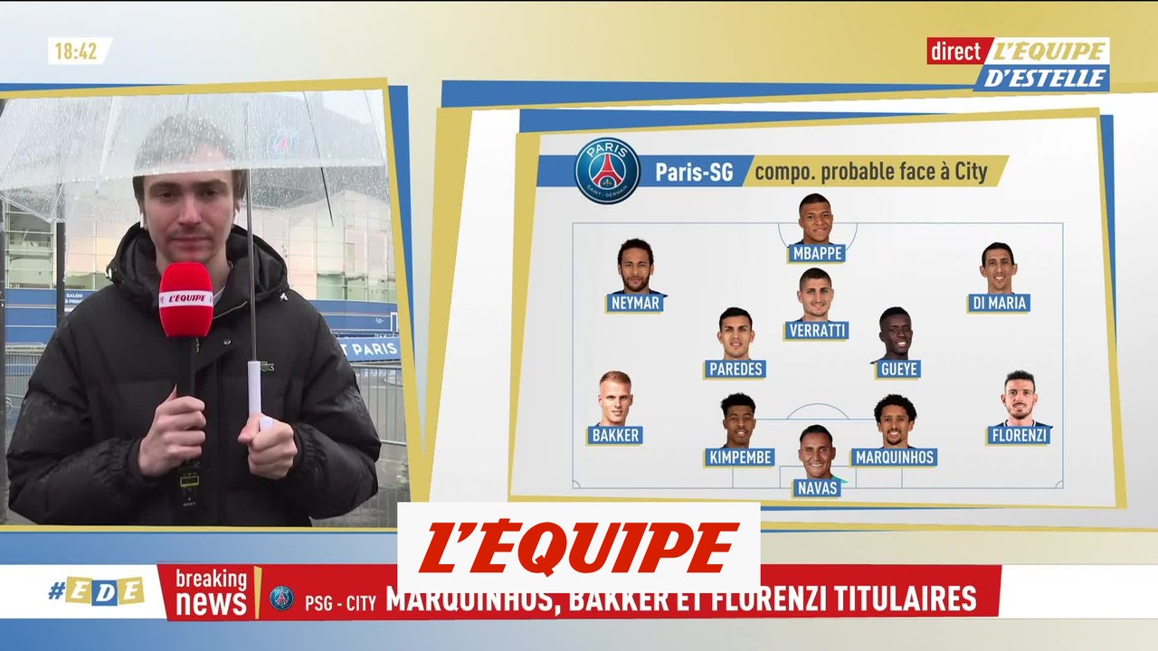 La compo probable du PSG face à City - Foot - C1 - PSG