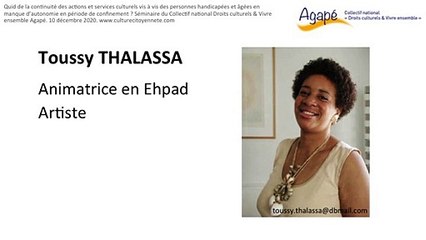 Toussy Thalassa, intervenant à la rencontre du Collectif Agape, 10/12/2020