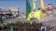 Terör örgütü Rakka'da Öcalan posteri açtı