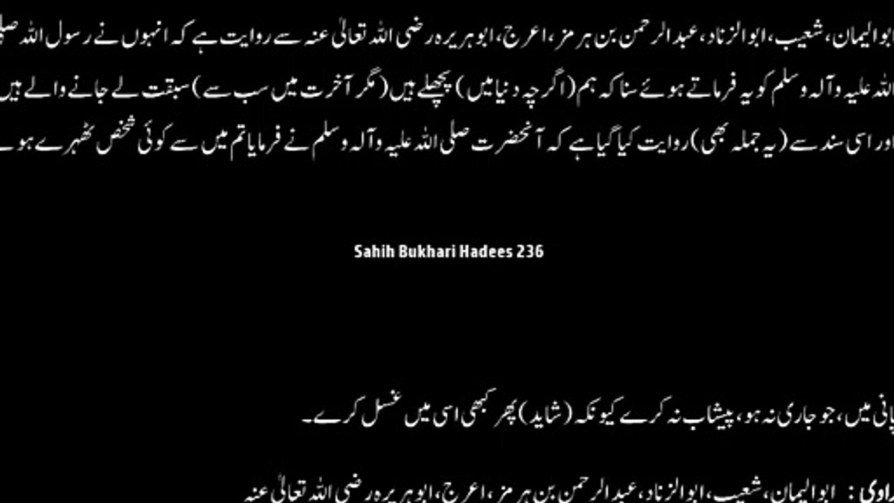 Watch *Hadith 236 Sahih Bukhari*