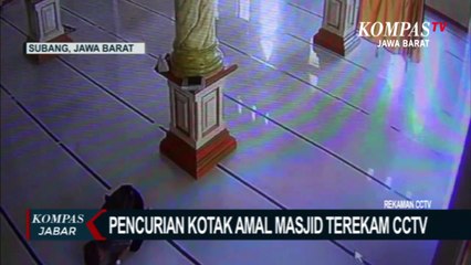 Maling Kotak Amal di Subang Terekam CCTV