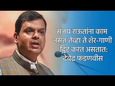 संजय राऊतांना काम नसतं तेव्हा ते शेर-गाणी ट्विट करत असतात: देवेंद्र फडणवीस | Fadanvis | Raut | Sakal