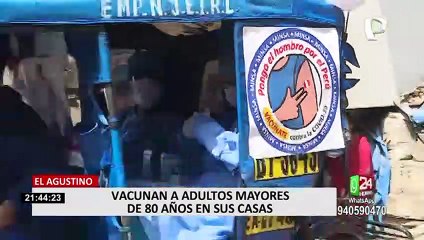 El Agustino: vacunan a adultos mayores de 80 años en sus domicilios