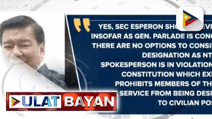 Ilang senador, nanawagan kay Sec. Esperon na i-review ang konstitusyon kaugnay sa pwesto ni LtGen. Parlade