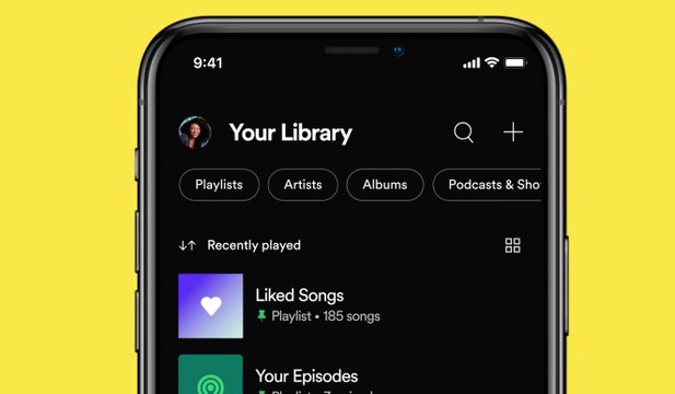 Nuevo diseño de la biblioteca de Spotify para móviles