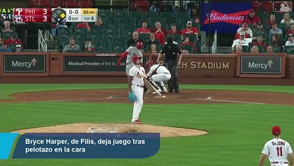 Bryce Harper, de Filis, deja juego tras pelotazo en la cara