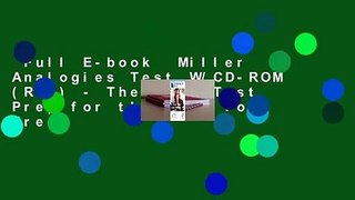 Full E-book  Miller Analogies Test W/CD-ROM (Rea) - The Best Test Prep for the Mat  For Free