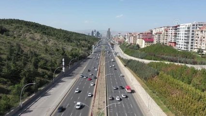 (DRONE) "Tam kapanma" öncesi Mevlana Bulvarı üzerindeki trafik yoğunluğu