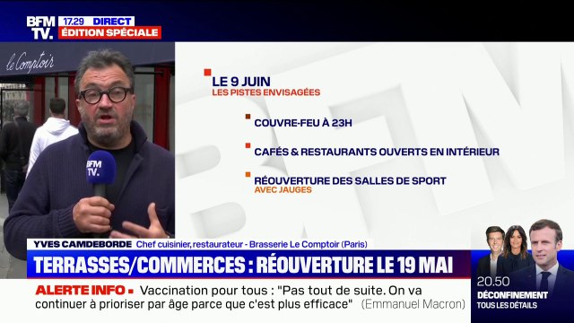 Yves Camdeborde à propos de la réouverture des restaurants: Quand on n'a pas été un sportif de haut-niveau pendant 7 mois, on a du mal à retrouver le rythme