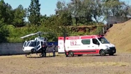 Após sofrer um AVC, mulher é transferida de helicóptero para o Hospital Universitário