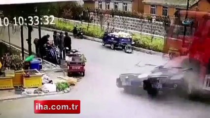 Kamyon adeta dehşet saçtı