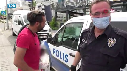 Kısıtlamada sahilde dolaşırken ceza yiyen vatandaş polisten makas almaya çalıştı: "Az yaz kardeş, zaten ödemeyeceğim"