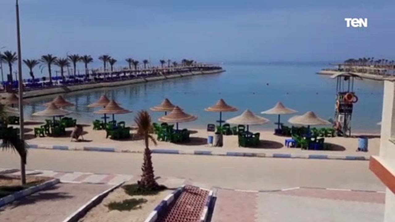 شواطيء الغردقة فارغة تنفيذا لقرارات الاجراءات الاحترازية في شم النسيم
