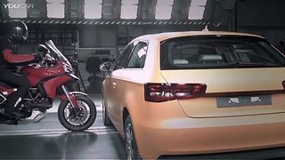 Moto Vs Car | Crash Test | Audi A3 Vs Ducati Multistrada