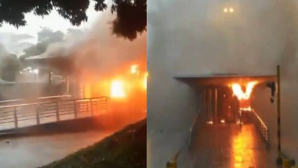 Vándalos quemaron estación del MIO durante segundo día de protestas en Cali