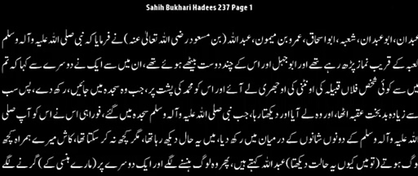 Watch *Hadith 237 Sahih Bukhari*