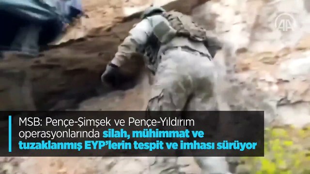 Pençe-Şimşek ve Pençe-Yıldırım operasyonlarında ele geçirilen mühimmat görüntüleri